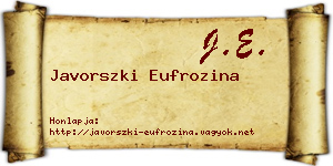 Javorszki Eufrozina névjegykártya