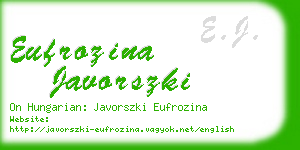 eufrozina javorszki business card